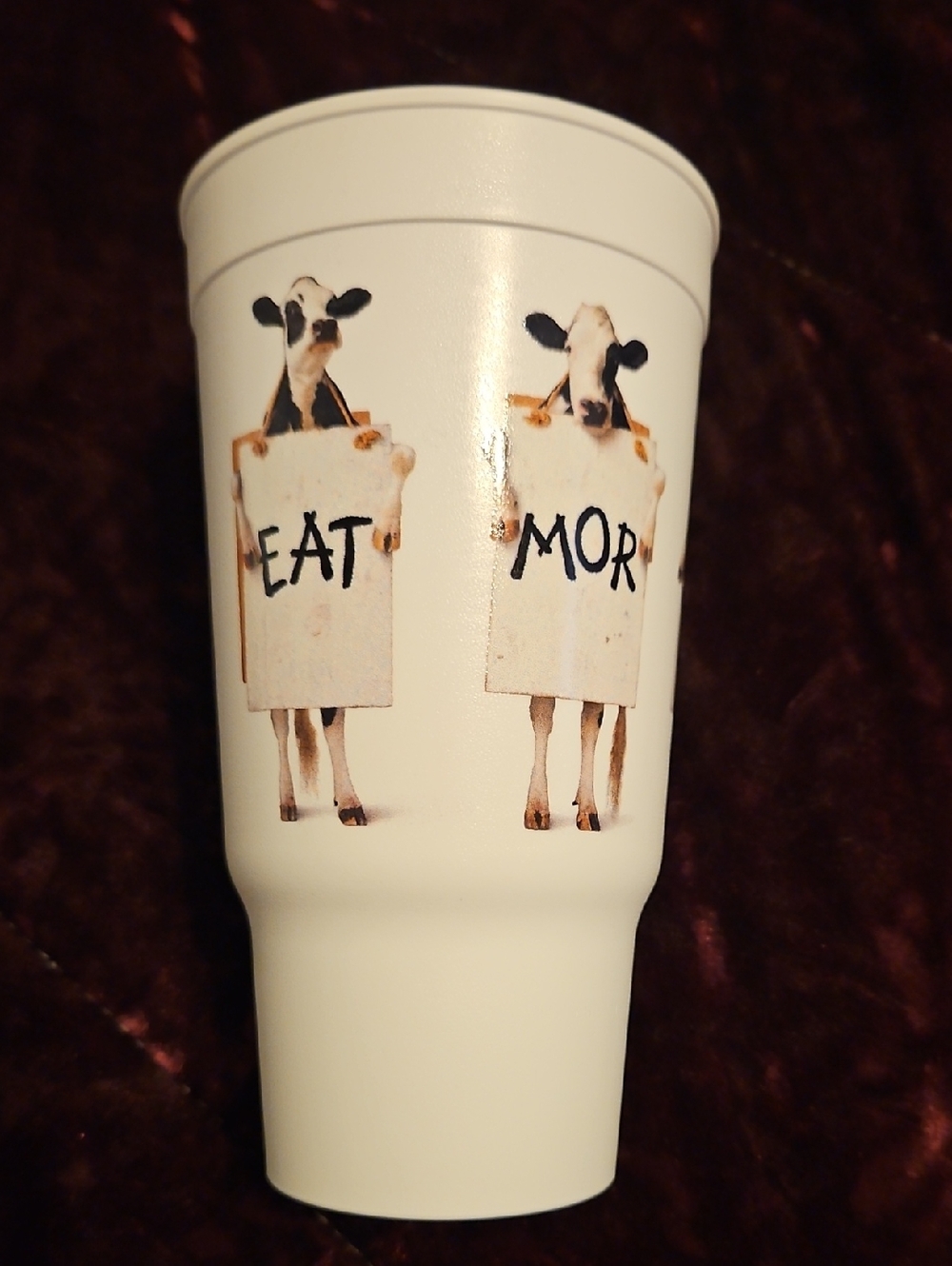 White Cow 'Eat Mor Chikin" Chick Fil A Classic Cup Limited Edition
